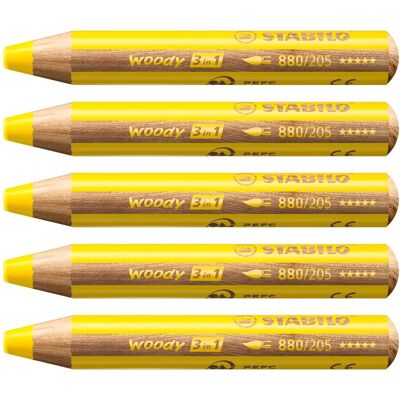 Stabilo Yellow 3-in-1 Watercolor Colored Pencils - 5 pcs Stabilo Yellow 3-in-1 Watercolor Colored Pencils - 5 pcs