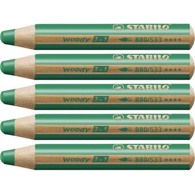 Stabilo Woody 3-in-1 Dunkelgrüner Bleistift - Buntstifte Stabilo Woody 3-in-1 Dunkelgrüner Bleistift - Buntstifte