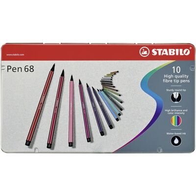 10-pack Stabilo Pen 68 - Flerfärgade markörer 10-pack Stabilo Pen 68 - Flerfärgade markörer