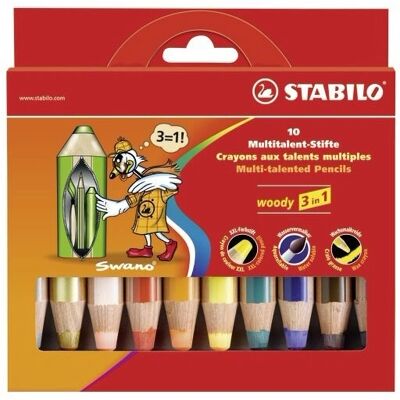 Stabilo Woody 3 in 1 - 10er Pack - Buntstifte Stabilo Woody 3 in 1 - 10er Pack - Buntstifte