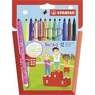 STABILO Trio A-Z Viltstift - Multicolor - 12 stuks STABILO Trio A-Z Viltstift - Multicolor - 12 stuks