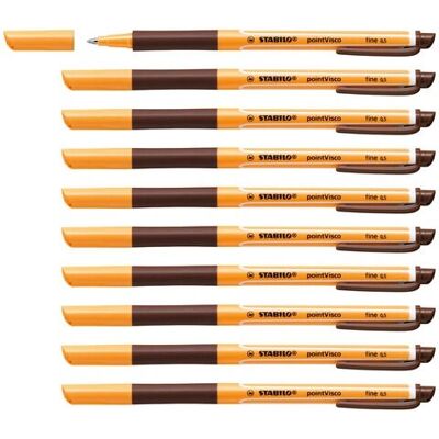 STABILO pointVisco Braun - Gelstift 0,5mm - Fein - 10 Stück STABILO pointVisco Braun - Gelstift 0,5mm - Fein - 10 Stück