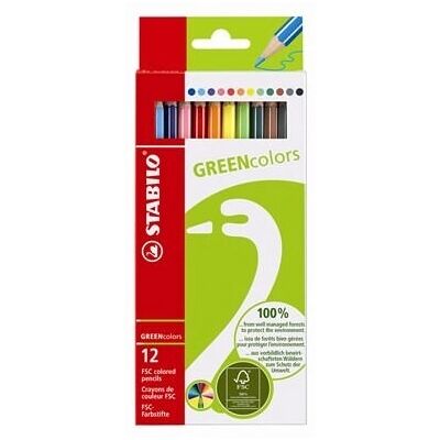 STABILO Greencolors Mehrfarbige Buntstifte - 12 Stück STABILO Greencolors Mehrfarbige Buntstifte - 12 Stück