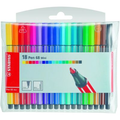 Stylo STABILO Pen 68 Mini - Ensemble de 12 - Multicolore - Publicité Stylo STABILO Pen 68 Mini - Ensemble de 12 - Multicolore - Publicité