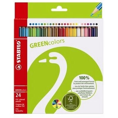 Crayons de couleur écologiques Stabilo Green Colors - 24 pcs - Publicité Crayons de couleur écologiques Stabilo Green Colors - 24 pcs - Publicité