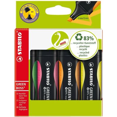 Stabilo Green Boss Buntmarkierer - 4er Pack Stabilo Green Boss Buntmarkierer - 4er Pack