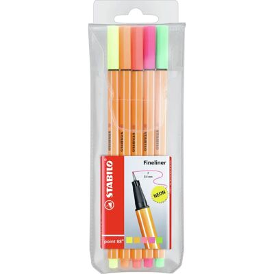STABILO Point 88 Neon Fineliner - 5er Etui - Europas Nr.1 STABILO Point 88 Neon Fineliner - 5er Etui - Europas Nr.1