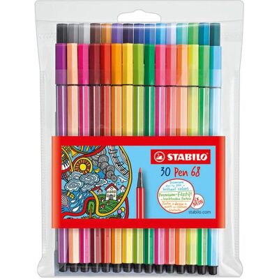 Marcadores STABILO Pen 68 - Pack de 30 - Materiais de Arte Marcadores STABILO Pen 68 - Pack de 30 - Materiais de Arte