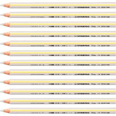 Bílé trojhranné silné pastelky Stabilo - 24 barev Bílé trojhranné silné pastelky Stabilo - 24 barev