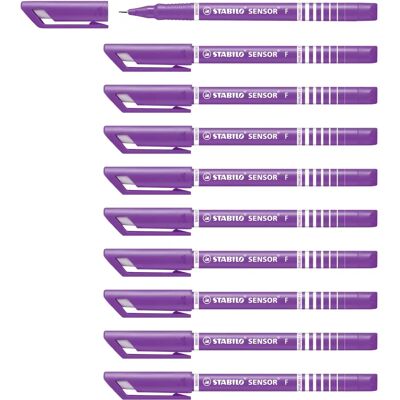 STABILO Sensor Fineliner Lila - Paket med 10 - Konstnärsmaterial STABILO Sensor Fineliner Lila - Paket med 10 - Konstnärsmaterial