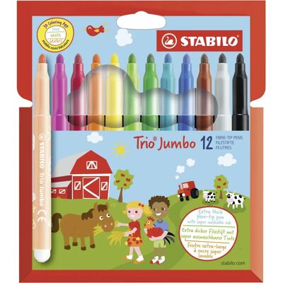 STABILO Trio Jumbo Filzstift - 12 Stück STABILO Trio Jumbo Filzstift - 12 Stück