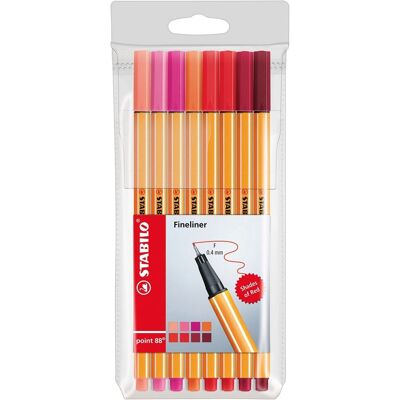STABILO Point 88 Fineliner - 8 Rottöne - Stift für präzises Schreiben STABILO Point 88 Fineliner - 8 Rottöne - Stift für präzises Schreiben