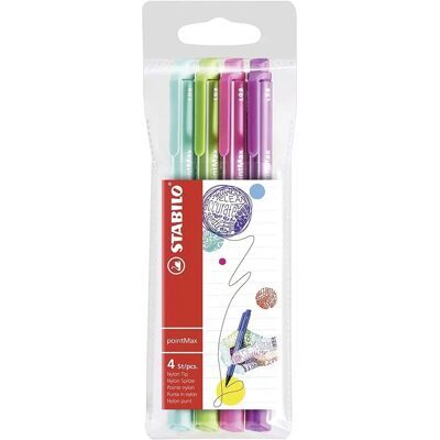 STABILO PointMax Nylon Signierstift - Fineliner 0,8mm - Bunt mit 4 Farben - Produkttyp STABILO PointMax Nylon Signierstift - Fineliner 0,8mm - Bunt mit 4 Farben - Produkttyp