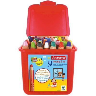 STABILO Multitalent Buntstift-Set - 38 Farben mit Spitzer & Pinsel - Für Kinder STABILO Multitalent Buntstift-Set - 38 Farben mit Spitzer & Pinsel - Für Kinder