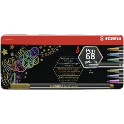 STABILO Pen 68 fémes színes filctoll - 8 színű fémes ceruzaeset STABILO Pen 68 fémes színes filctoll - 8 színű fémes ceruzaeset