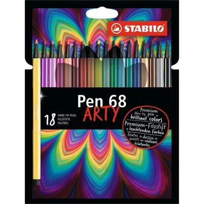 Stabilo Pen 68 ARTY Feutre Moyen Multicolore - Étui 18 feutres Stabilo Pen 68 ARTY Feutre Moyen Multicolore - Étui 18 feutres