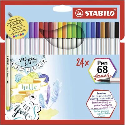 STABILO Pen 68 Pinsel Filzstift - 24 Stück STABILO Pen 68 Pinsel Filzstift - 24 Stück