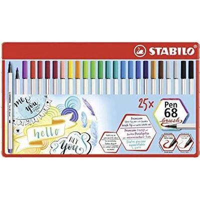 STABILO Pen 68 Pinsel-Filzstift Mehrfarbig - 25 Stück STABILO Pen 68 Pinsel-Filzstift Mehrfarbig - 25 Stück