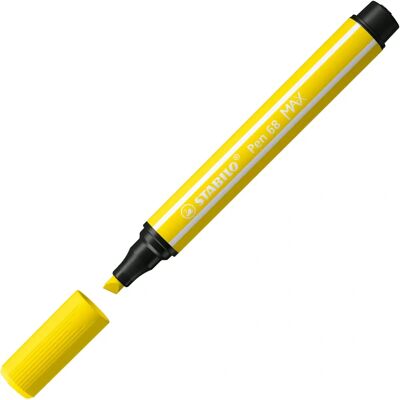 STABILO Pen 68 MAX Filzstift Gelb - Filzstift mit Keilspitze STABILO Pen 68 MAX Filzstift Gelb - Filzstift mit Keilspitze