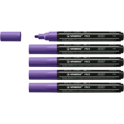 Marker acrilico STABILO FREE - T300 - Viola - Marcatore acrilico Marker acrilico STABILO FREE - T300 - Viola - Marcatore acrilico