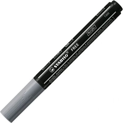 STABILO FREE Acrylmarker - T300 - Mediumspitze - Dunkelgrau - Für Alle Oberflächen STABILO FREE Acrylmarker - T300 - Mediumspitze - Dunkelgrau - Für Alle Oberflächen