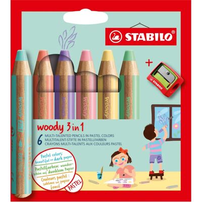 STABILO Woody 3 in 1 Assorted Pastel Colors - Coloring Set STABILO Woody 3 in 1 Assorted Pastel Colors - Coloring Set