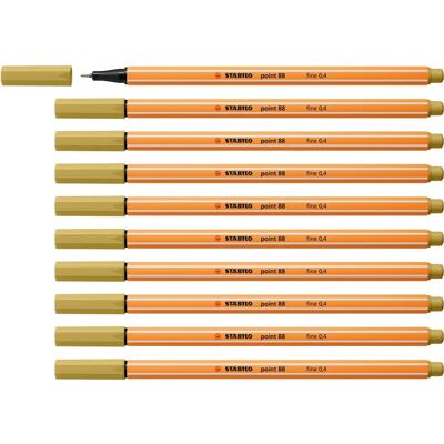Stabilo Point 88 Penna - Fin fiber spets 0,40 mm Khaki - 10 st Stabilo Point 88 Penna - Fin fiber spets 0,40 mm Khaki - 10 st