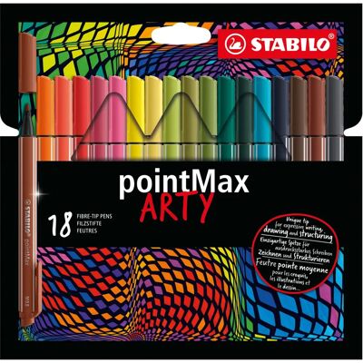 Marqueurs STABILO pointMax ARTY Multicolore - 18 pcs - Publicité Marqueurs STABILO pointMax ARTY Multicolore - 18 pcs - Publicité