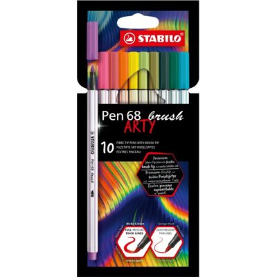 Zestaw markerów z pędzelkiem STABILO Pen 68 ARTY - Kolory mieszane - 10 szt. Zestaw markerów z pędzelkiem STABILO Pen 68 ARTY - Kolory mieszane - 10 szt.