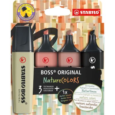 STABILO Boss Original NatureCOLORS Textmarker-Set - 4 Stück STABILO Boss Original NatureCOLORS Textmarker-Set - 4 Stück