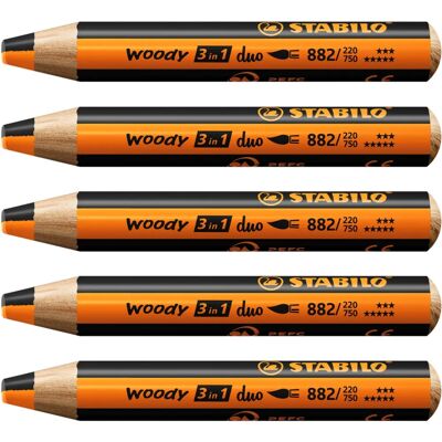 STABILO Woody 3-in-1 Duo - Matite colorate 5 pezzi STABILO Woody 3-in-1 Duo - Matite colorate 5 pezzi