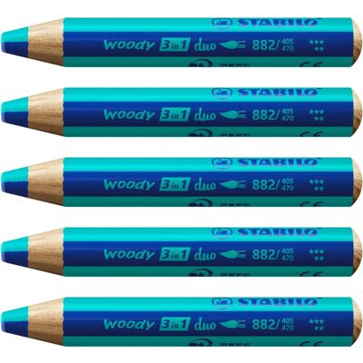 STABILO Woody 3 in 1 Duo - Ultramarino/Turchese - Matite colorate STABILO Woody 3 in 1 Duo - Ultramarino/Turchese - Matite colorate