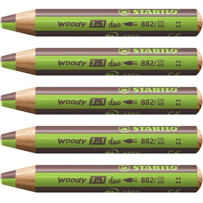 Stabilo Woody 3 in 1 Duo - Hellgrün/Braun - Künstlerbedarf Stabilo Woody 3 in 1 Duo - Hellgrün/Braun - Künstlerbedarf