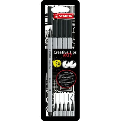 STABILO Creative Tips Filzstift & Fineliner-Set - Schwarz - Künstlerbedarf STABILO Creative Tips Filzstift & Fineliner-Set - Schwarz - Künstlerbedarf