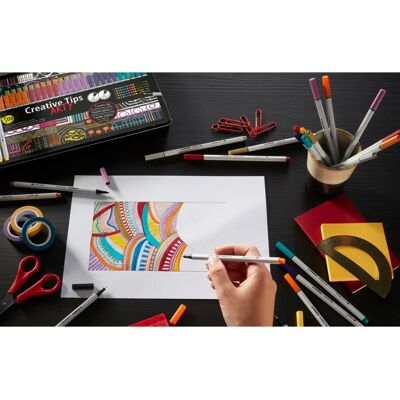 STABILO Creative Tips Felt Pen Set - Arty - Black & Grey - 10 pcs STABILO Creative Tips Felt Pen Set - Arty - Black & Grey - 10 pcs