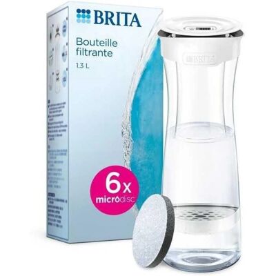 Bouteille filtrante BRITA - MicroDisc - Blanc graphite - 6 filtres Bouteille filtrante BRITA - MicroDisc - Blanc graphite - 6 filtres