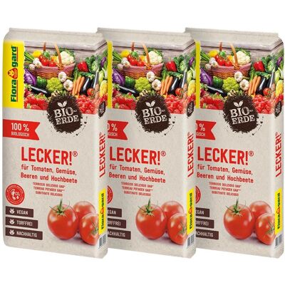 Floragard Vegane Tomaten- & Gemüseerde - 3x20L, Bio Floragard Vegane Tomaten- & Gemüseerde - 3x20L, Bio