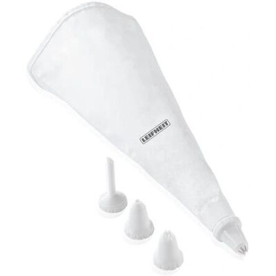 Leifheit Saco de Confeitar de Algodão - 4 Bicos - 31cm Ferramenta de Decoração Reutilizável Leifheit Saco de Confeitar de Algodão - 4 Bicos - 31cm Ferramenta de Decoração Reutilizável