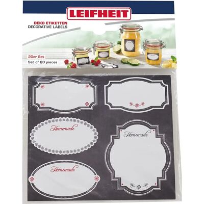 Leifheit Decoratieve Labels - Vintage Zwart/Wit - 20 stuks Leifheit Decoratieve Labels - Vintage Zwart/Wit - 20 stuks