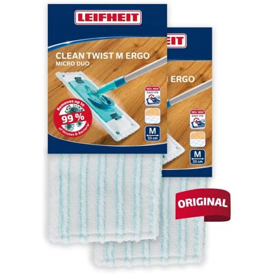 Leifheit 2er Set Wischbezug - Microfaser, Einfach Anbringung, 33cm Leifheit 2er Set Wischbezug - Microfaser, Einfach Anbringung, 33cm