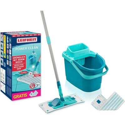 Leifheit - POWER CLEAN M - 33 cm - 148 cm - Set de serpillières - Publicité Leifheit - POWER CLEAN M - 33 cm - 148 cm - Set de serpillières - Publicité