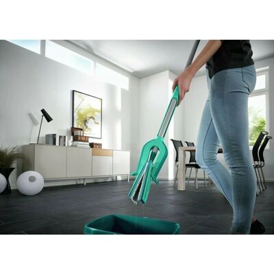 Leifheit Micro Duo Vloerwisser - 33cm - Microfiber, Turquoise, Grijs Leifheit Micro Duo Vloerwisser - 33cm - Microfiber, Turquoise, Grijs