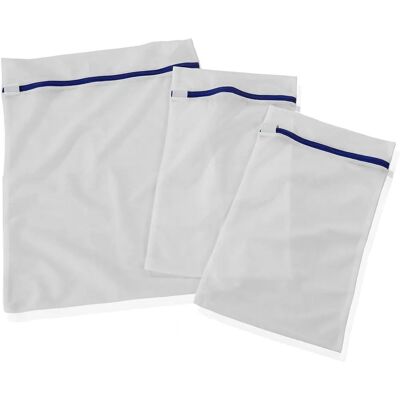 Sacos de Lavagem Leifheit - 3 peças, Branco/Azul - Protege têxteis delicados Sacos de Lavagem Leifheit - 3 peças, Branco/Azul - Protege têxteis delicados