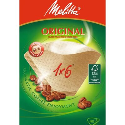 Melitta 1x6 Kaffefilterpapper Paket av 40 Melitta 1x6 Kaffefilterpapper Paket av 40