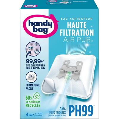 Worki do odkurzaczy Handy Bag PH99 - Wysoka filtracja - Zestaw 4 + 1 filtr Worki do odkurzaczy Handy Bag PH99 - Wysoka filtracja - Zestaw 4 + 1 filtr