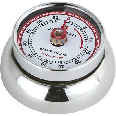 Timer da cucina Zassenhaus - Analogico, Argento, 7cm Diametro Timer da cucina Zassenhaus - Analogico, Argento, 7cm Diametro
