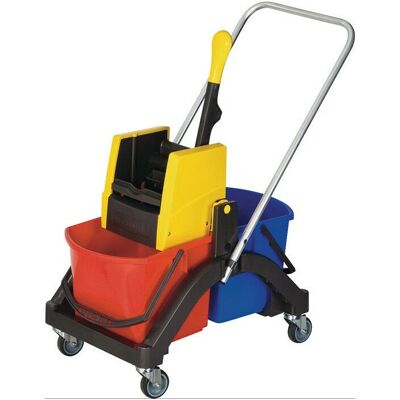 Ensemble Chariot de Nettoyage VERMOP 2x17L - Plastique, Facile à Manœuvrer - Publicité Ensemble Chariot de Nettoyage VERMOP 2x17L - Plastique, Facile à Manœuvrer - Publicité