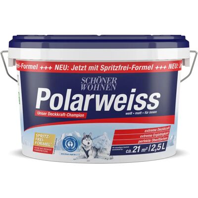 Schöner Wohnen Polarweiss Wand- und Deckenfarbe - Matt, 2,5L Schöner Wohnen Polarweiss Wand- und Deckenfarbe - Matt, 2,5L