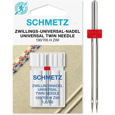 Schmetz - Aiguille universelle double 1.6/80 - NM80 - Aiguille - Publicité Schmetz - Aiguille universelle double 1.6/80 - NM80 - Aiguille - Publicité