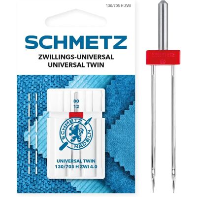 Schmetz - Aiguille universelle double 4.0/80 - Espacement 4,0mm - Aiguille - Publicité Schmetz - Aiguille universelle double 4.0/80 - Espacement 4,0mm - Aiguille - Publicité